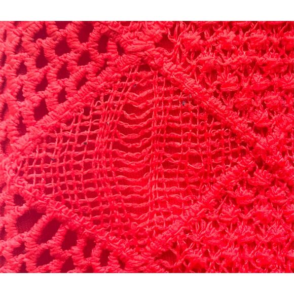 Torrid Red Coral Sleeveless Crochet Lace Fit Flare Dress Size 12 - Picture 11 of 11